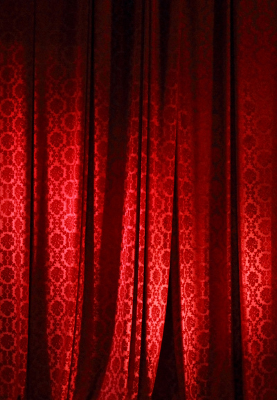 red-curtain-with-hexagonal-pattern