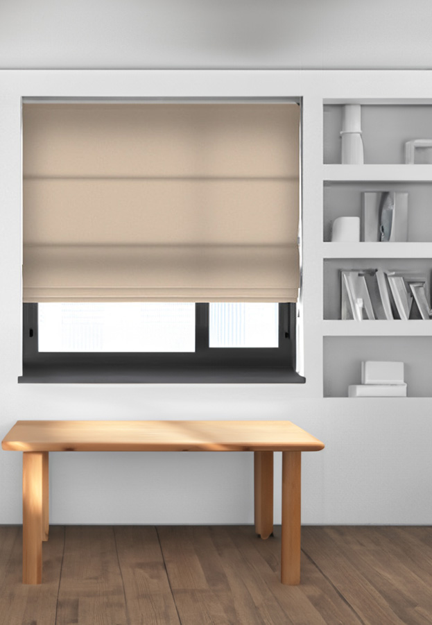 beige-roman-blinds-in-study-room